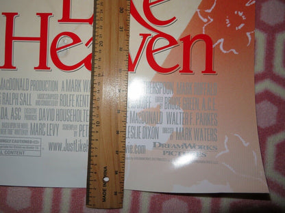 JUST LIKE HEAVEN US ROLLED POSTER REESE WEITHERSPOON MARK RUFFALO 2005 Rendezvous Cinema Movie posters