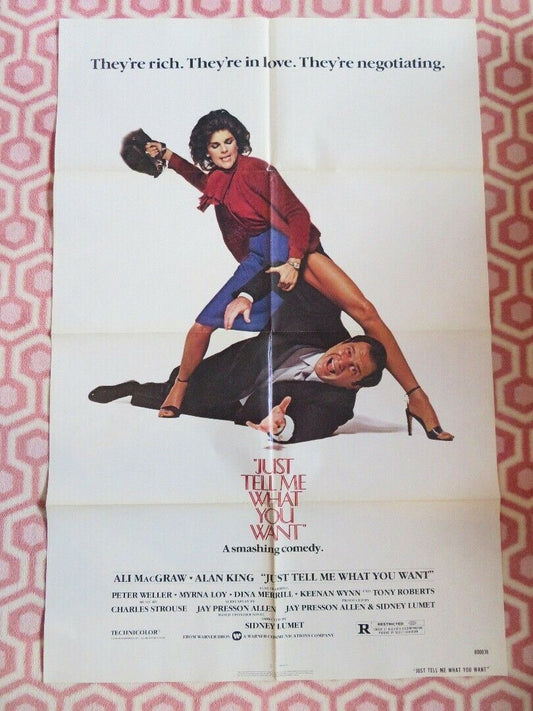 JUST TELL ME WHAT YOU WANT US ONE SHEET POSTER ALI MACGRAW ALAN KING 1980 Movie posters