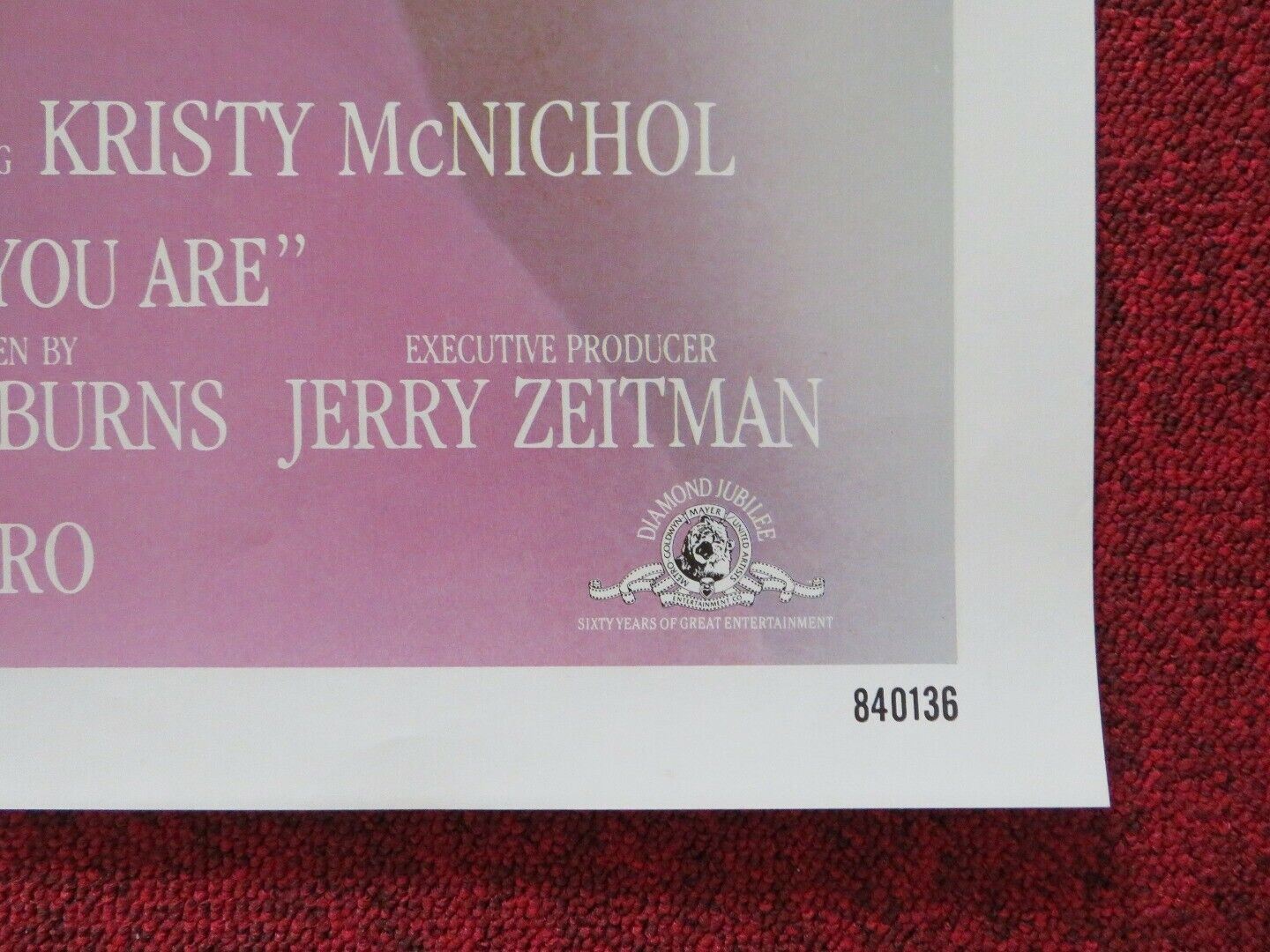 JUST THE WAY YOU ARE FOLDED US ONE SHEET POSTER KRISTY MCNICHOL 1984 - Rendezvous Cinema