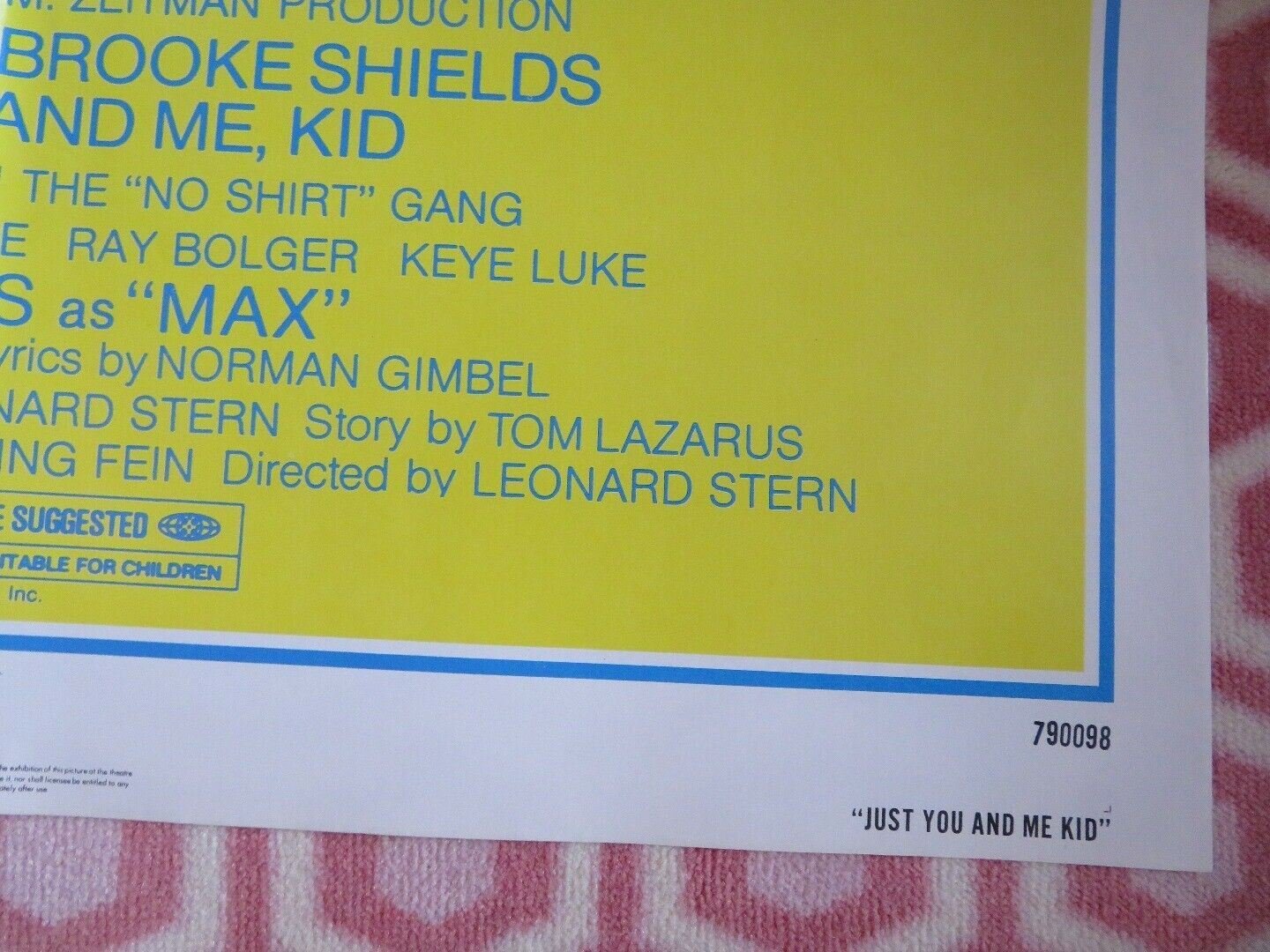 JUST YOU AND ME KID US ONE SHEET POSTER BROOKE SHIELD GEORGE BURNS 1979 Movie posters