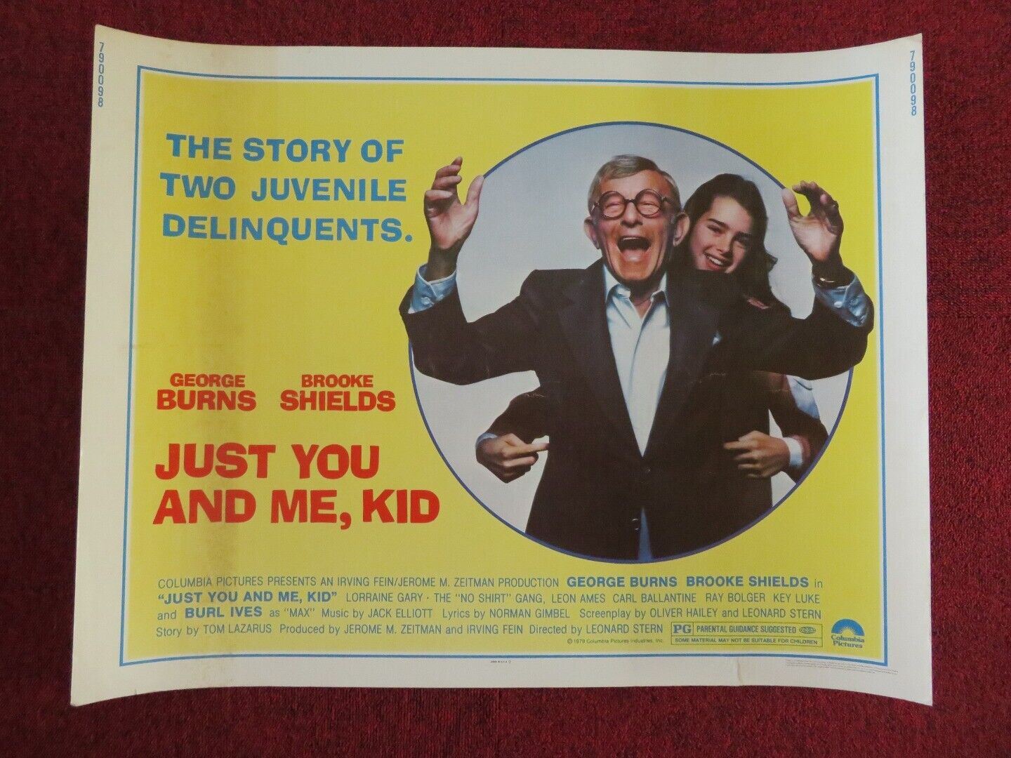 JUST YOU AND ME US HALF SHEET (22"x 28") POSTER GEORGE BURNS 1979 Movie posters