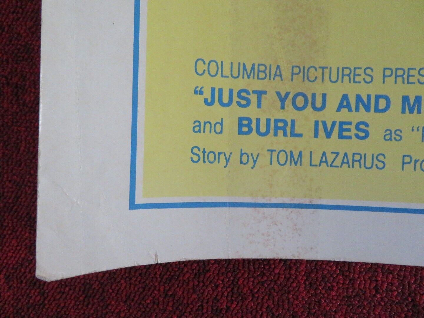 JUST YOU AND ME US HALF SHEET (22"x 28") POSTER GEORGE BURNS 1979 Movie posters