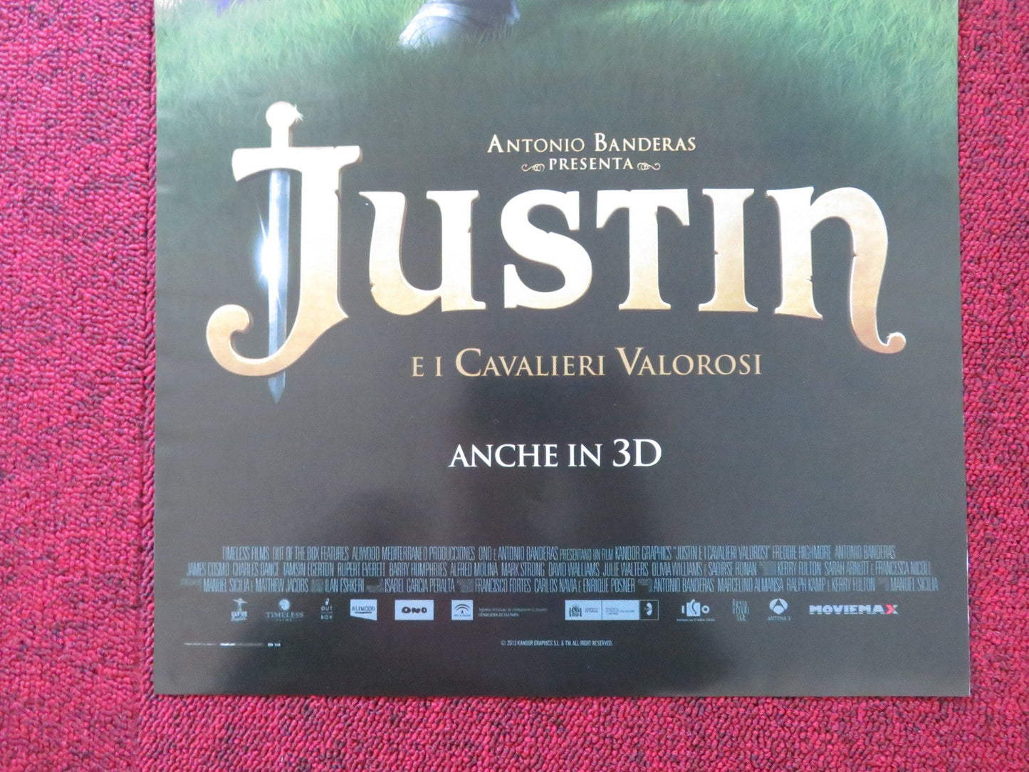 JUSTIN AND THE KNIGHTS OF VALOUR ITALIAN LOCANDINA POSTER ANTONIO BANDERAS 2013 Rendezvous Cinema Movie posters