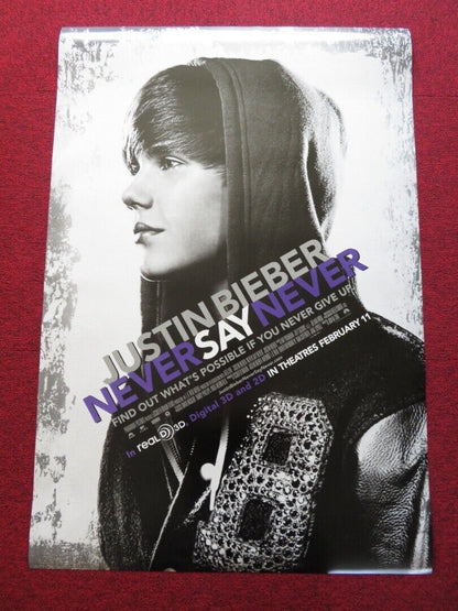 JUSTIN BIEBER NEVER SAY NEVER - B US ONE SHEET ROLLED POSTER 2011 Movie posters