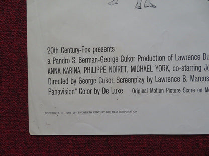 JUSTINE FOLDED U.S ONE SHEET POSTER ANOUK AIMEE DIRK BOGARDE 1969 Movie posters