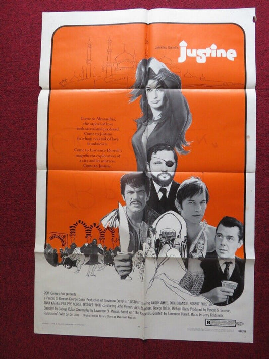 JUSTINE FOLDED U.S ONE SHEET POSTER ANOUK AIMEE DIRK BOGARDE 1969 Movie posters
