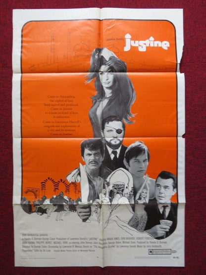 JUSTINE FOLDED US ONE SHEET POSTER ANOUK AIMEE DIRK BOGARDE 1969 Movie posters