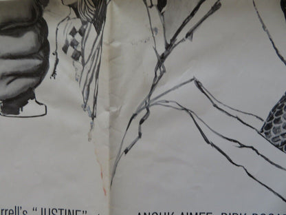 JUSTINE FOLDED US ONE SHEET POSTER ANOUK AIMEE DIRK BOGARDE 1969 Movie posters