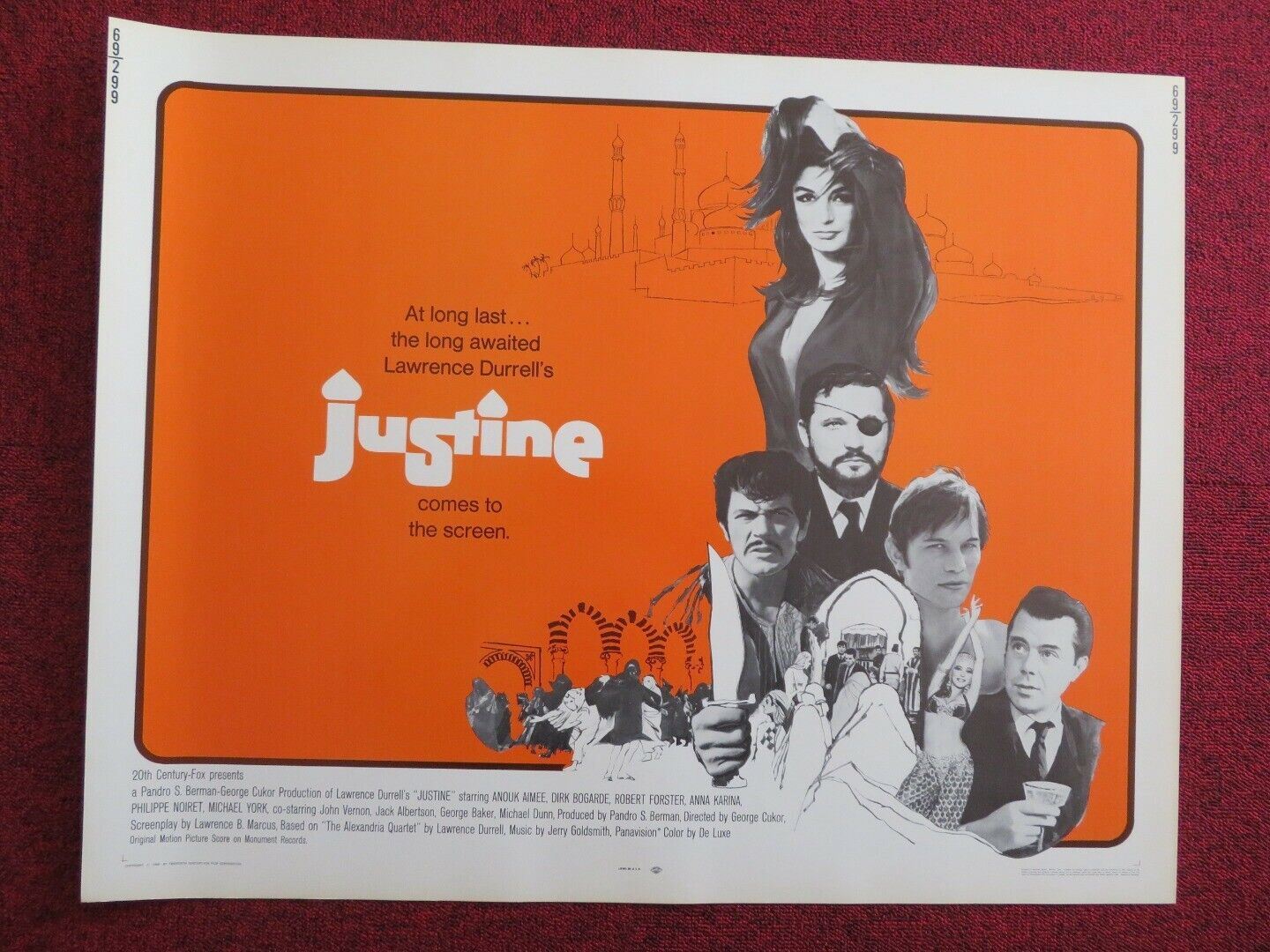 JUSTINE US HALF SHEET (22"x 28") POSTER ANOUK AIMEE DIRK BOGARDE 1969 Movie posters