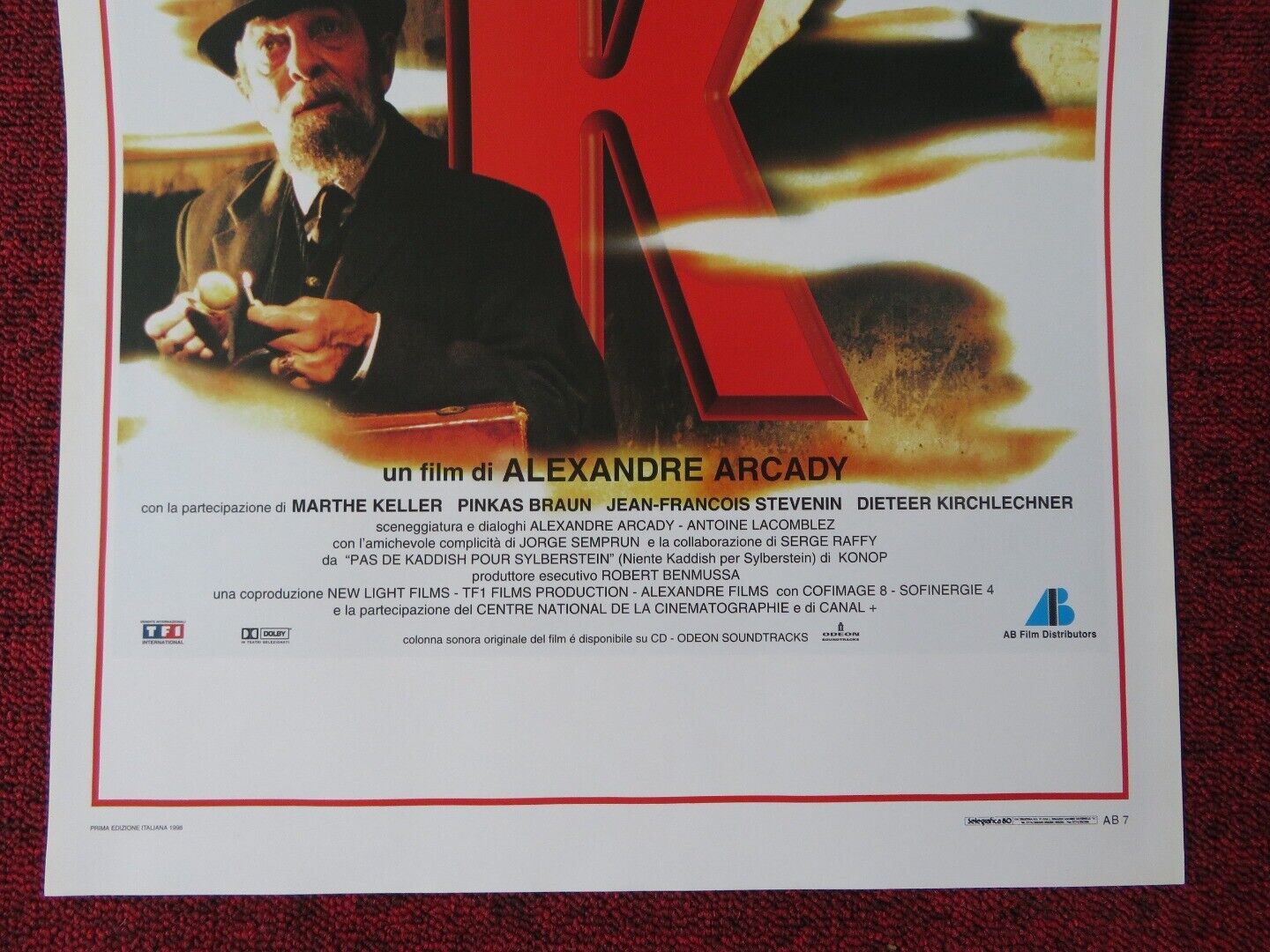 K ITALIAN LOCANDINA (27.5"x13") POSTER PATRICK BRUEL ISABELLA FERRARI 1998 Movie posters