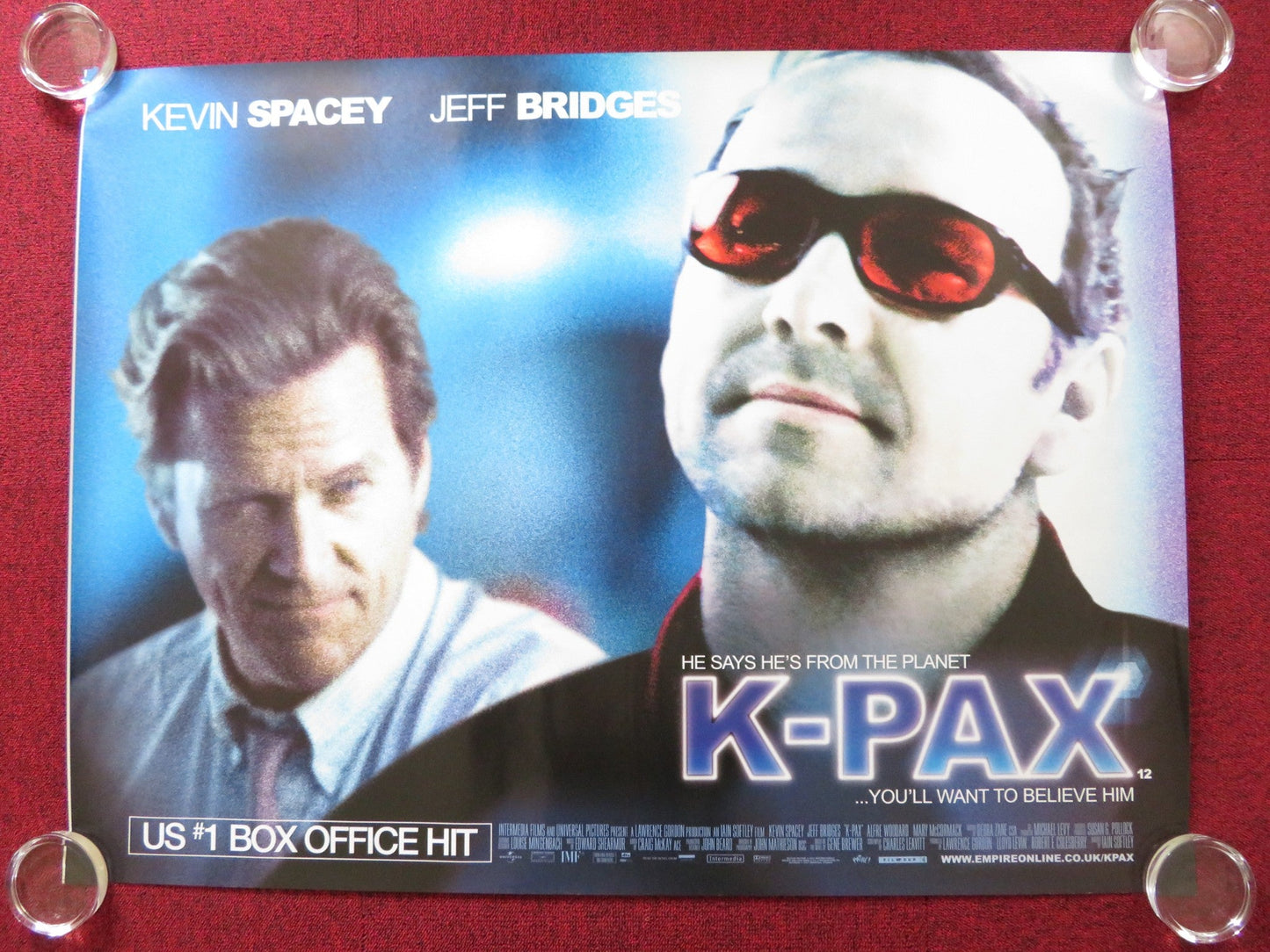 K - PAX UK QUAD (30"x 40") ROLLED POSTER KEVIN SPACEY JEFF BRIDGES 2001 Rendezvous Cinema Movie posters