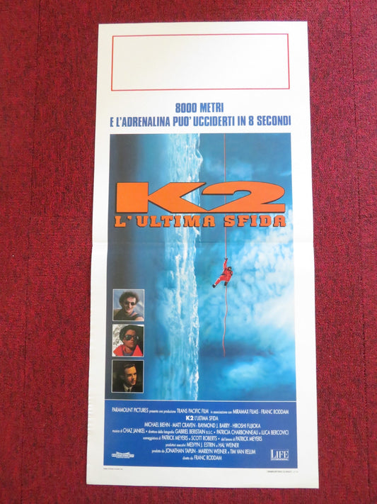K2 ITALIAN LOCANDINA POSTER MICHAEL BIEHN MATTCRAVEN 1991 Rendezvous Cinema Movie posters