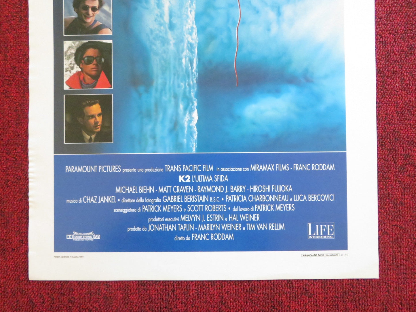 K2 ITALIAN LOCANDINA POSTER MICHAEL BIEHN MATTCRAVEN 1991 Rendezvous Cinema Movie posters