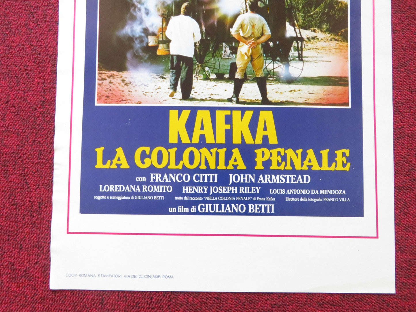 KAFKA LA COLONIA PENALE ITALIAN LOCANDINA POSTER FRANCO CITTI JOHN ARMSTEAD 1988 Rendezvous Cinema Movie posters
