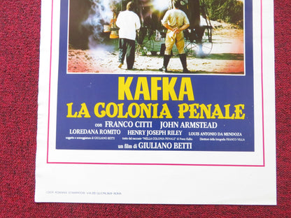KAFKA LA COLONIA PENALE ITALIAN LOCANDINA POSTER FRANCO CITTI JOHN ARMSTEAD 1988 Rendezvous Cinema Movie posters