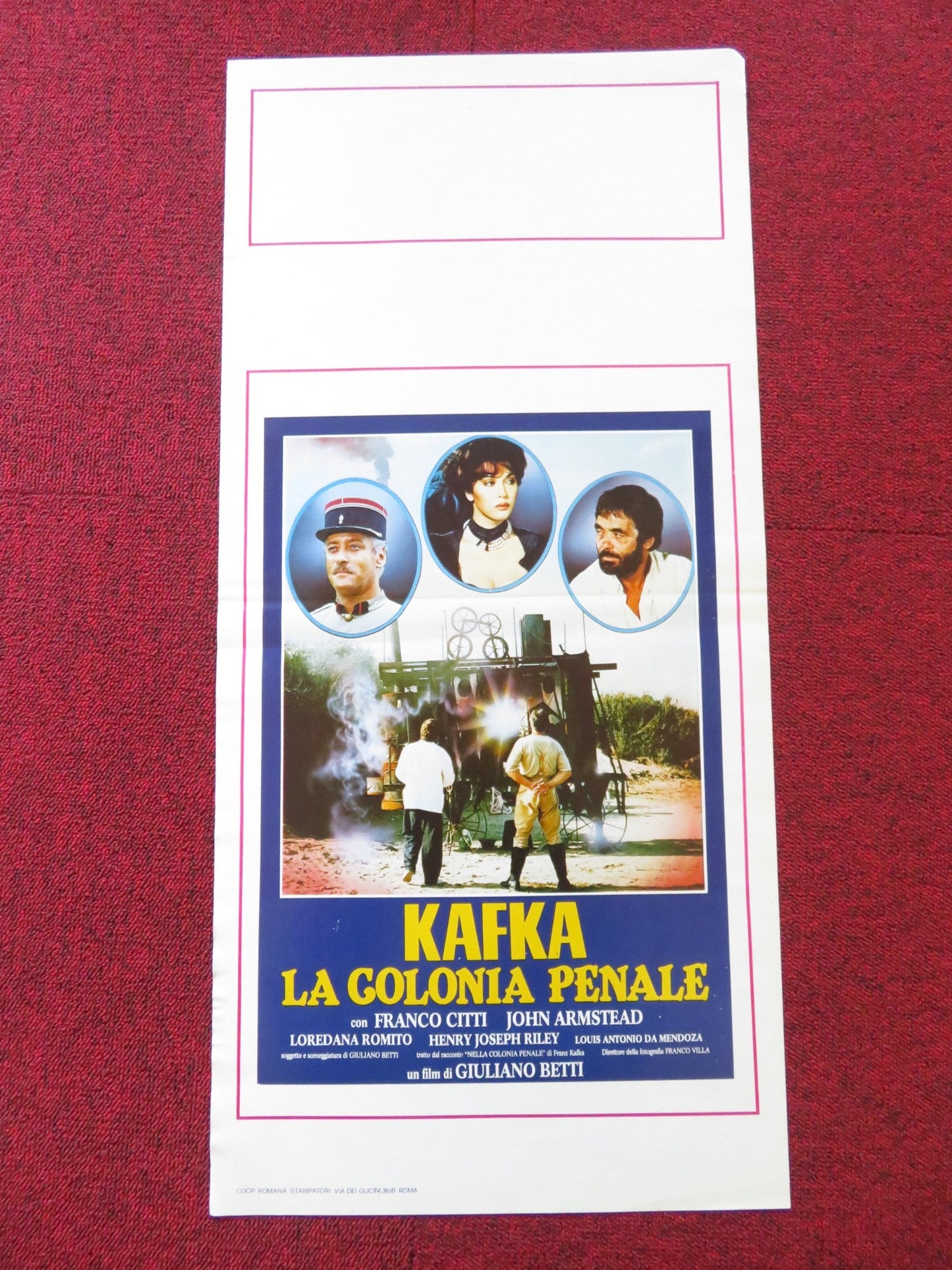KAFKA LA COLONIA PENALE ITALIAN LOCANDINA POSTER FRANCO CITTI JOHN ARMSTEAD 1988 Rendezvous Cinema Movie posters