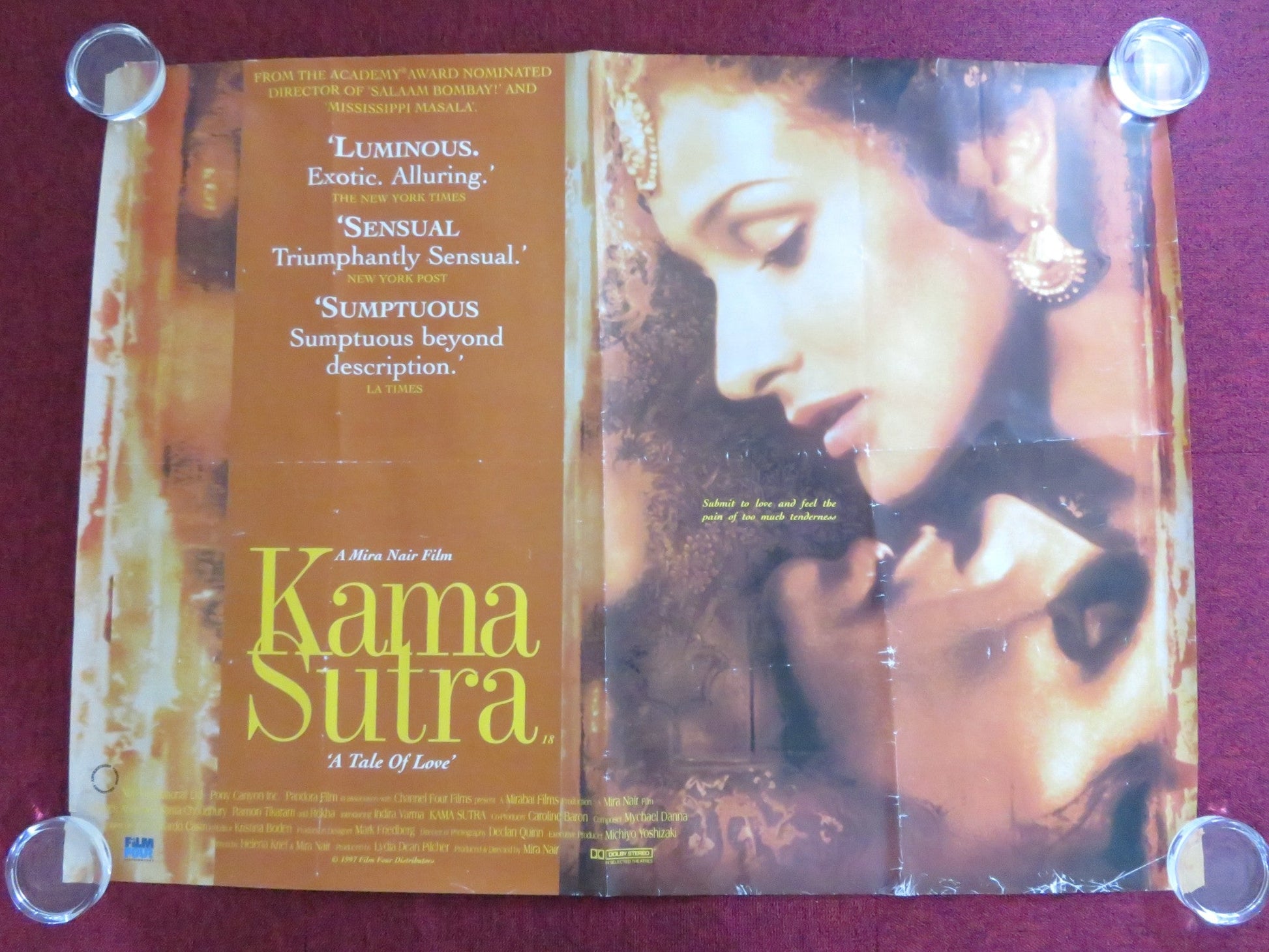 KAMA SUTRA: A TALE OF LOVE UK QUAD (30"x 40") ROLLED POSTER INDRIA VARMA 1996 Rendezvous Cinema Movie posters