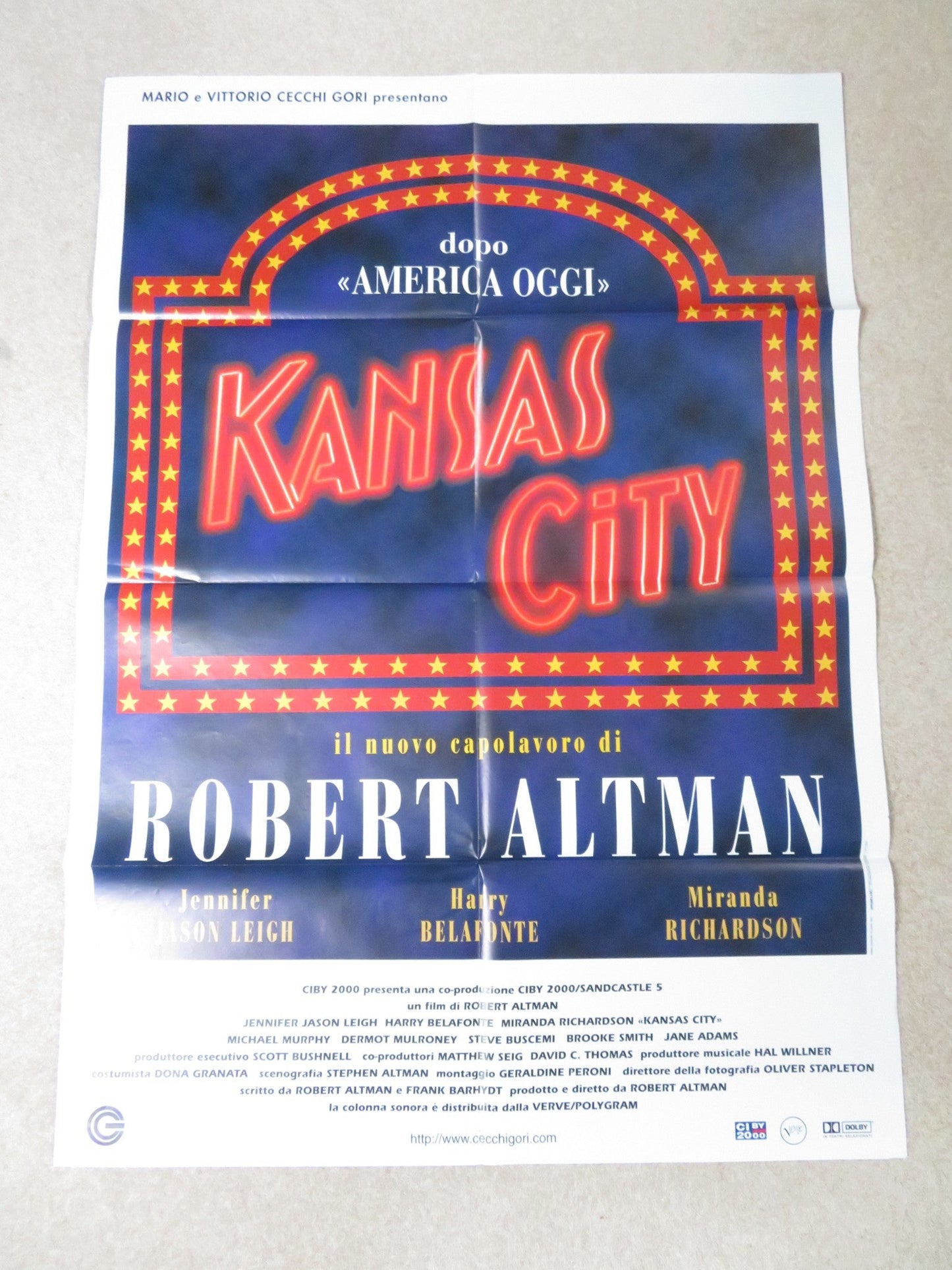 KANSAS CITY ITALIAN 2 FOGLIO POSTER JENIFER JASON LEIGH HARRY BELAFONTE 1996 Rendezvous Cinema Movie posters