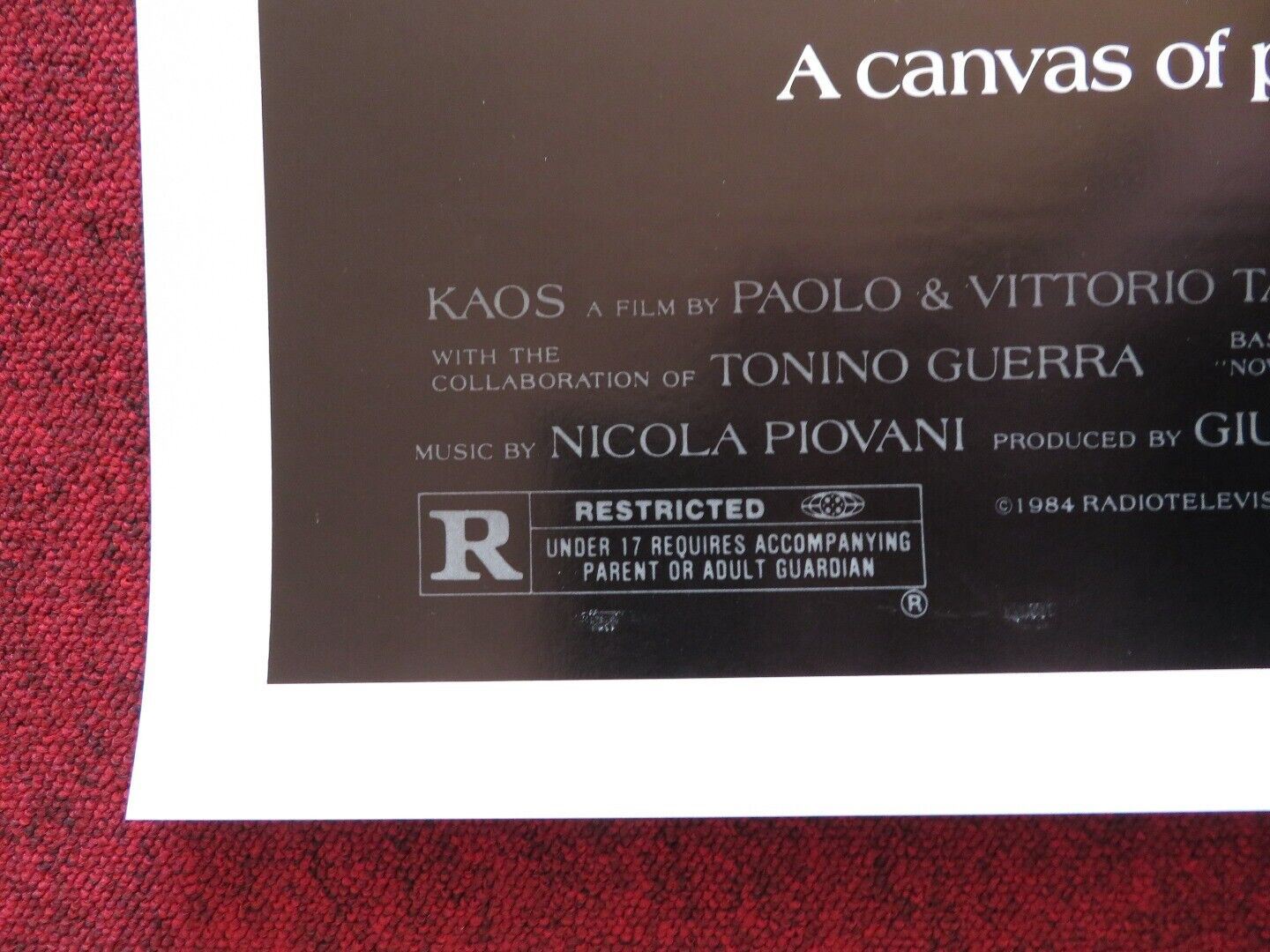 KAOS US ONE SHEET ROLLED POSTER MARGARITA LOZANO ORAZIO TORRISI 1984 - Rendezvous Cinema