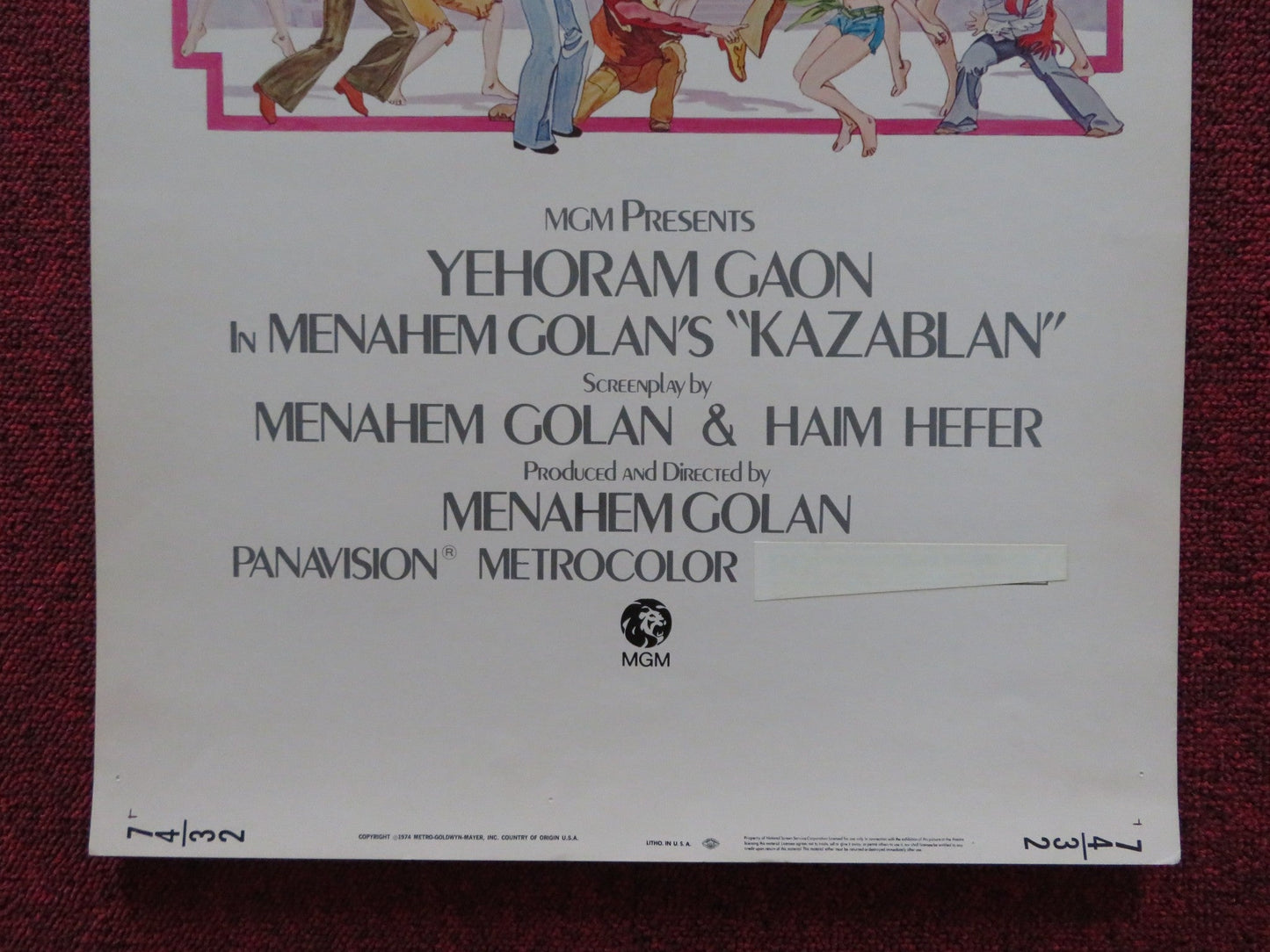 KAZABLAN US INSERT (14"x 36") POSTER YEHORAM GAON 1974 Rendezvous Cinema Movie posters