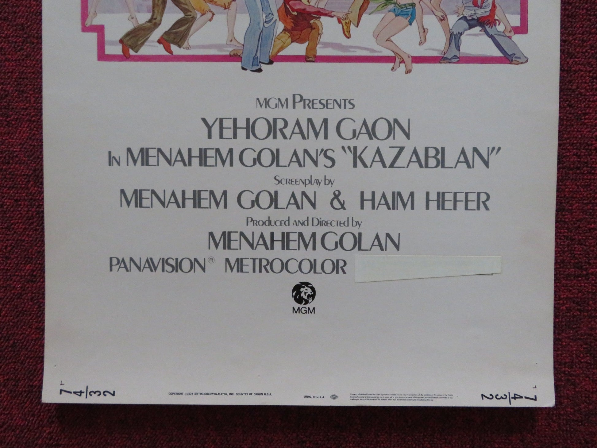 KAZABLAN US INSERT (14"x 36") POSTER YEHORAM GAON 1974 Rendezvous Cinema Movie posters