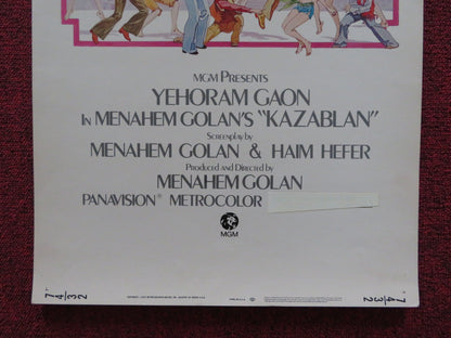KAZABLAN US INSERT (14"x 36") POSTER YEHORAM GAON 1974 Rendezvous Cinema Movie posters