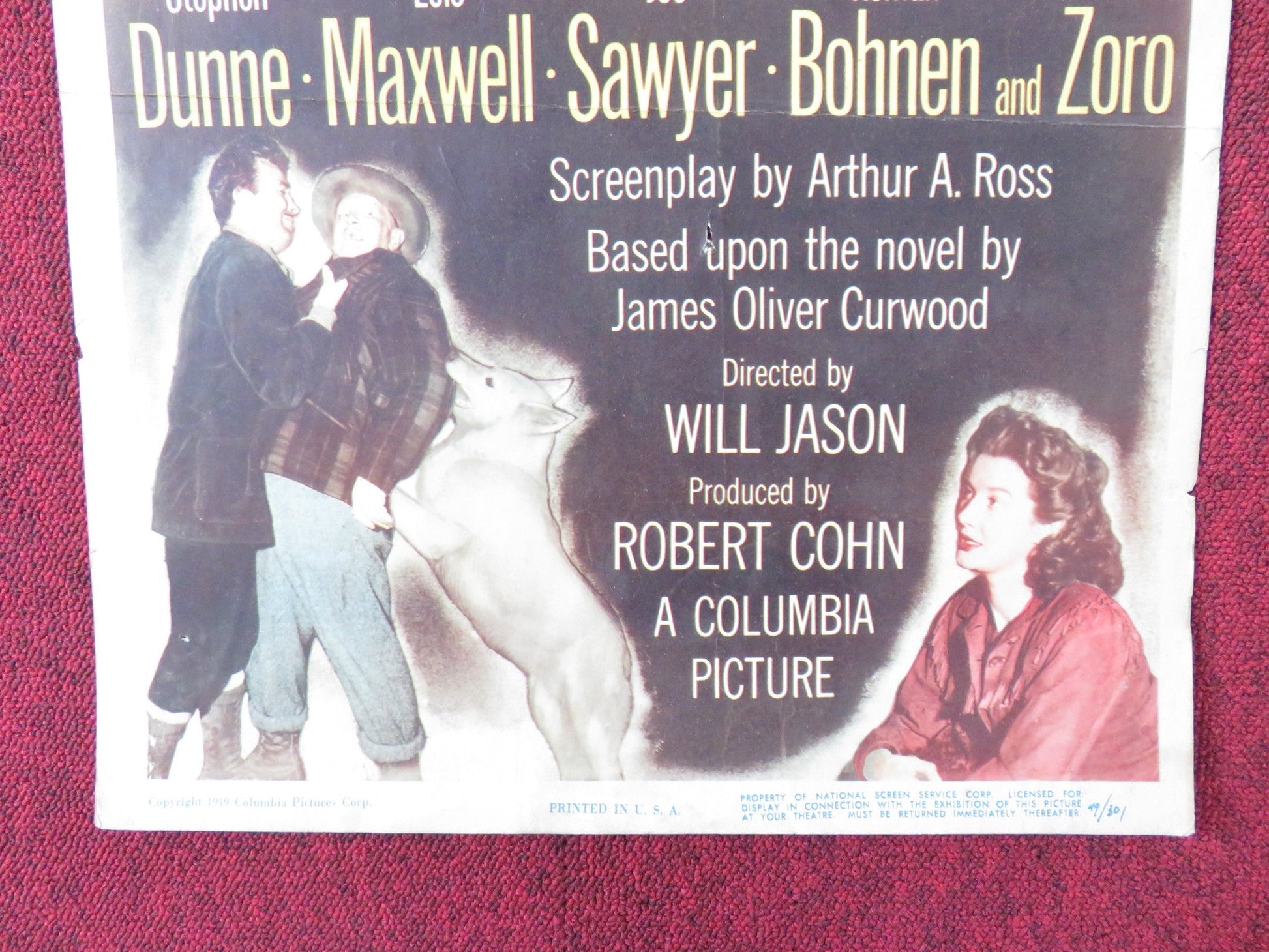 KAZAN US INSERT (14"x 36") POSTER STEPHEN DUNNE LOIS MAXWELL 1949 Rendezvous Cinema Movie posters