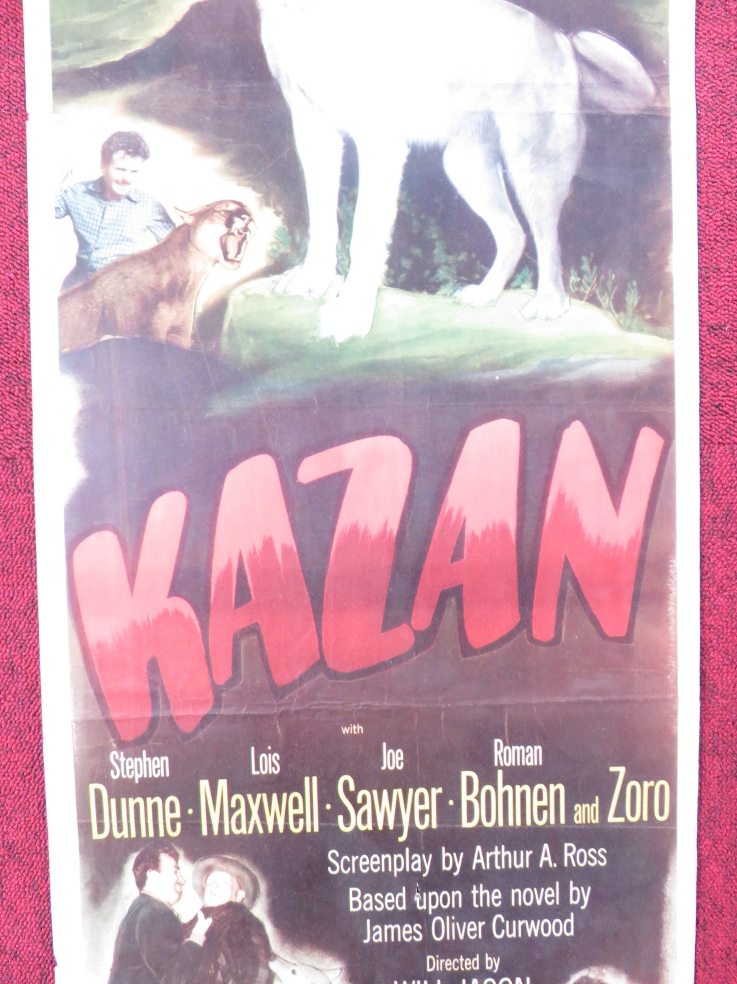 KAZAN US INSERT (14"x 36") POSTER STEPHEN DUNNE LOIS MAXWELL 1949 Rendezvous Cinema Movie posters