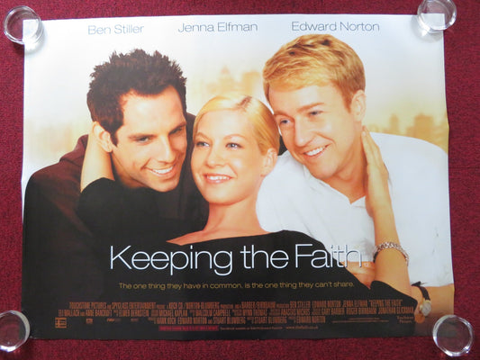 KEEPING THE FAITH UK QUAD (30"x 40") ROLLED POSTER BEN STILLER E. NORTON 2000 Rendezvous Cinema Movie posters