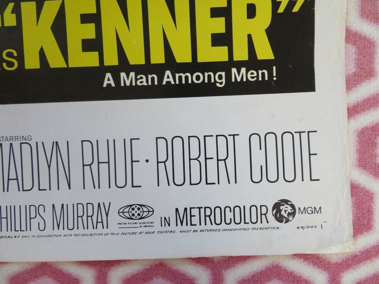 KENNER US ONE SHEET POSTER JIM BROWN HAROLD CLEMINS 1968 Movie posters