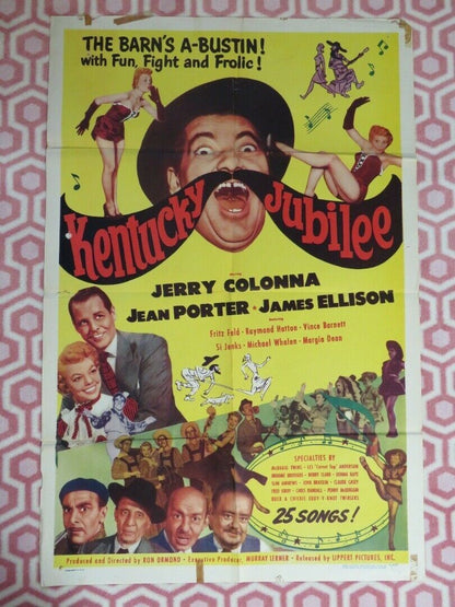 KENTUCKY JUBILEE FOLDED US ONE SHEET POSTER JERRY COLONNA JEAN PORTER 1951 - Rendezvous Cinema