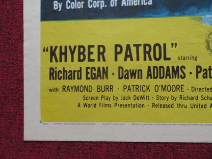 KHYBER PATROL US ONE SHEET POSTER RICHARD EGAN DAWN ADDAMS 1954 Movie posters
