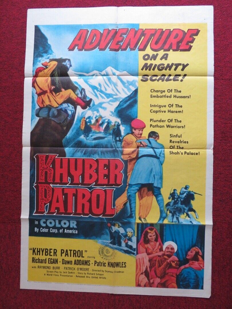 KHYBER PATROL US ONE SHEET POSTER RICHARD EGAN DAWN ADDAMS 1954 Movie posters