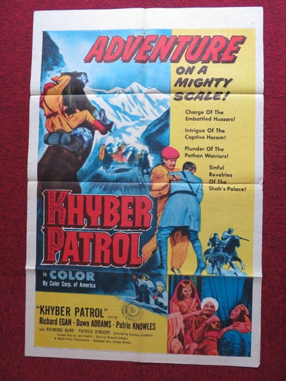 KHYBER PATROL US ONE SHEET POSTER RICHARD EGAN DAWN ADDAMS 1954 Movie posters