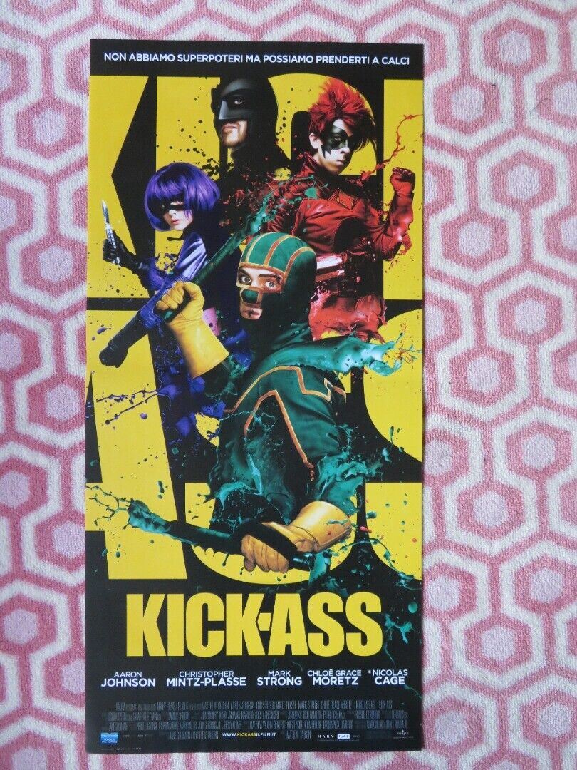 KICK-ASS ITALIAN LOCANDINA (26.5"x12.5") POSTER NICOLAS CAGE AARON JOHNSON 2010 - Rendezvous Cinema