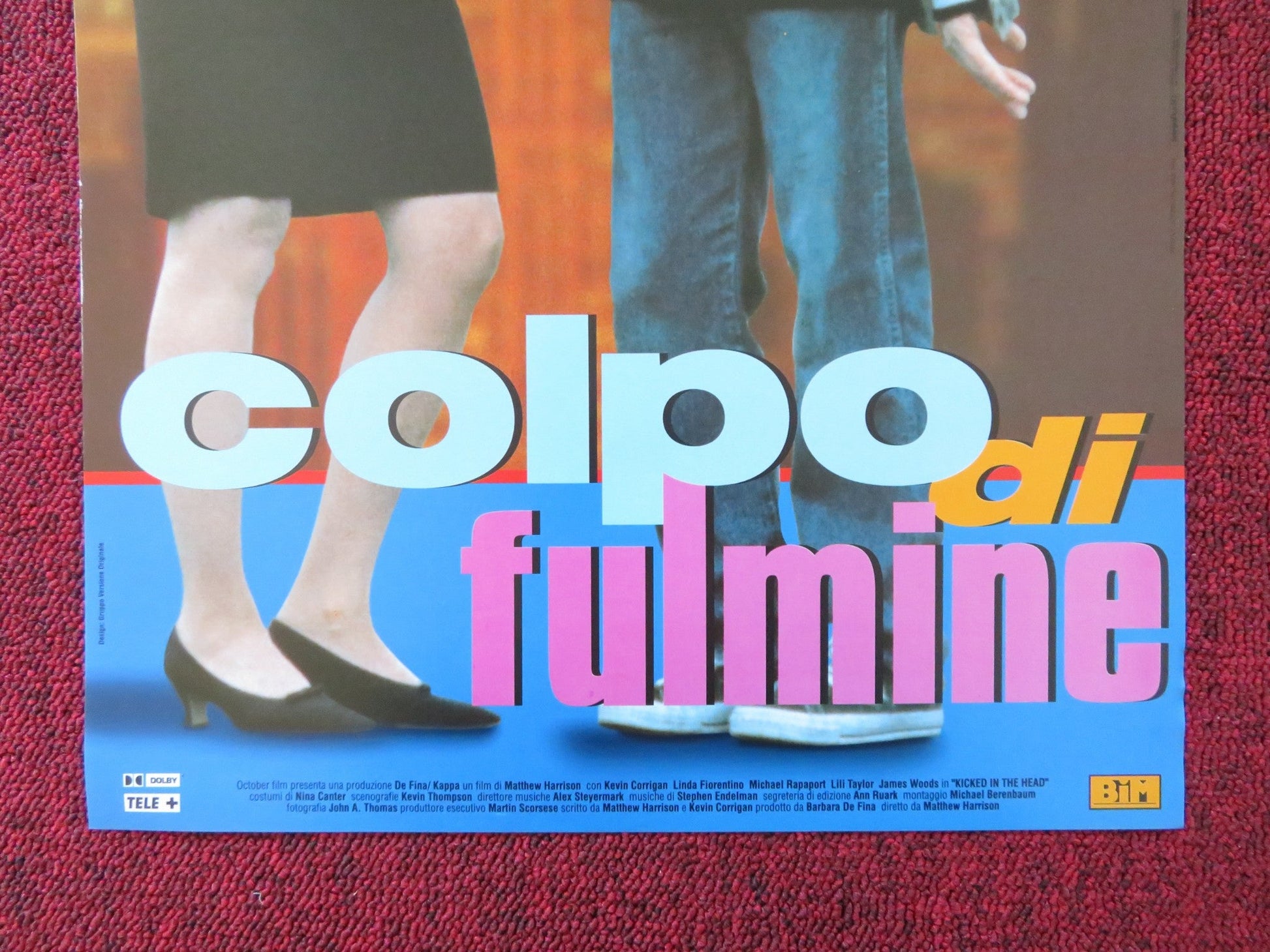 KICKED IN THE HEAD ITALIAN LOCANDINA POSTER KEVIN CORRIGAN LINDA FIORENTINO 1997 Rendezvous Cinema Movie posters