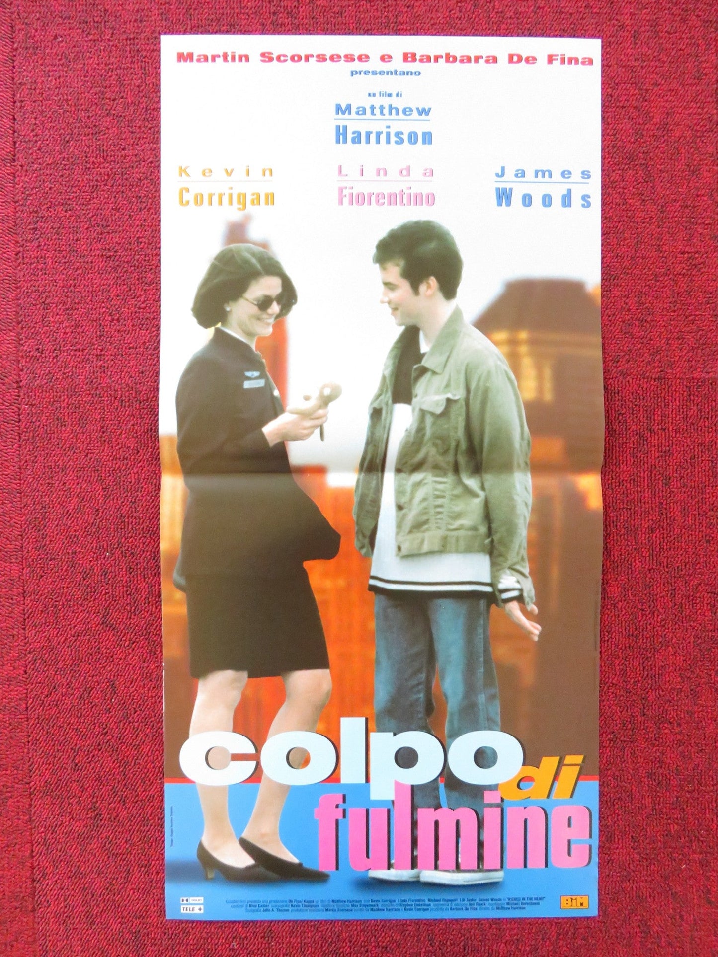 KICKED IN THE HEAD ITALIAN LOCANDINA POSTER KEVIN CORRIGAN LINDA FIORENTINO 1997 Rendezvous Cinema Movie posters