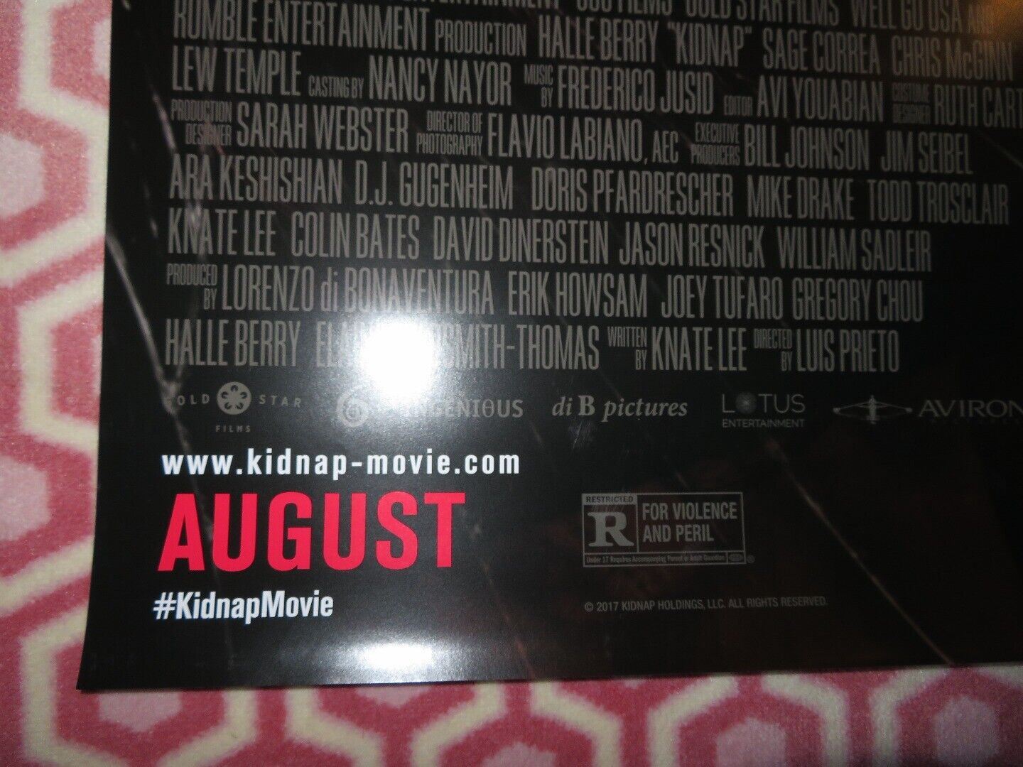 KIDNAP US ONE SHEET ROLLED POSTER HALLE BERRY 2017 Movie posters