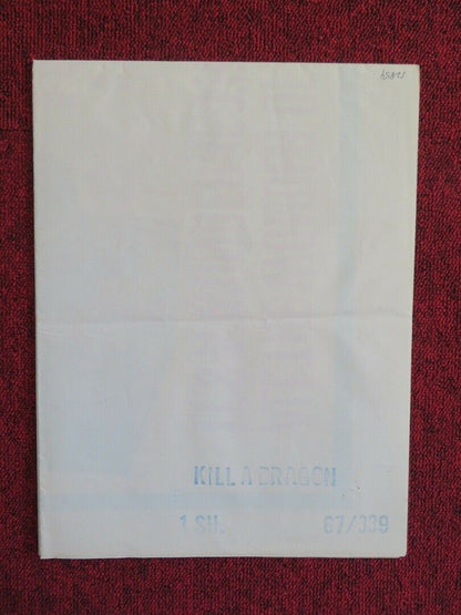 KILL A DRAGON FOLDED US ONE SHEET POSTER JACK PALANCE FERNANDO LAMAS 1967 Movie posters