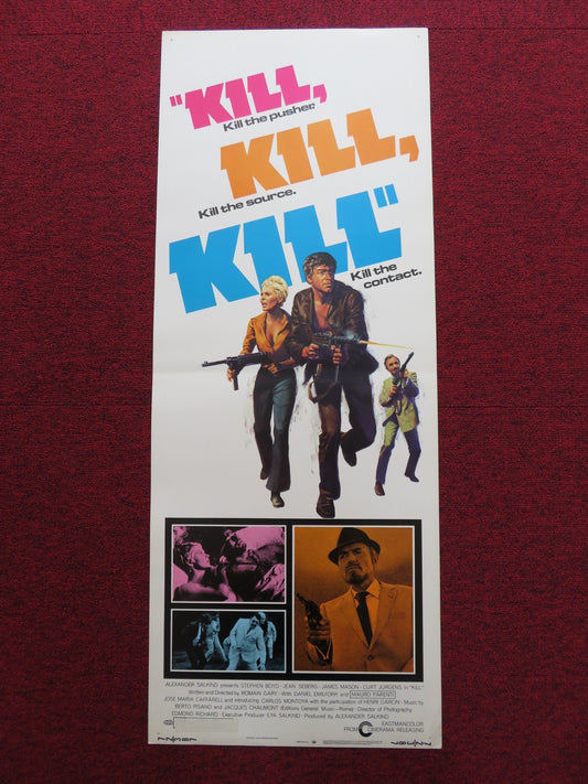 KILL! KILL! KILL! US INSERT (14"x 36") POSTER STEPHEN BOYD JAMES MASON 1972 Rendezvous Cinema Movie posters