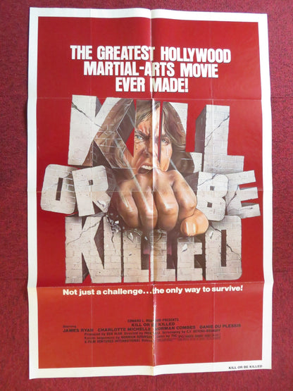 KILL OR BE KILLED / KARATE KILLER FOLDED US ONE SHEET POSTER JAMES RYAN 1980 Rendezvous Cinema Movie posters