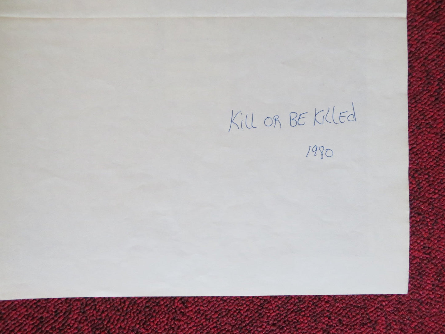 KILL OR BE KILLED / KARATE KILLER FOLDED US ONE SHEET POSTER JAMES RYAN 1980 Rendezvous Cinema Movie posters