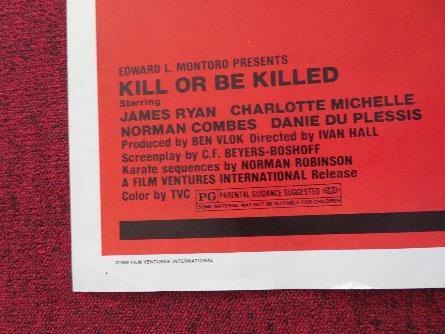 KILL OR BE KILLED / KARATE KILLER - KUNG FU FOLDED US ONE SHEET POSTER 1980 Movie posters