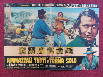 KILL THEM ALL AND COME BACK ALONE - C ITALIAN FOTOBUSTA POSTER C. CONNORS 1968 Rendezvous Cinema Movie posters