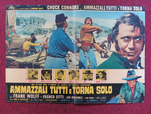 KILL THEM ALL AND COME BACK ALONE - C ITALIAN FOTOBUSTA POSTER C. CONNORS 1968 Rendezvous Cinema Movie posters