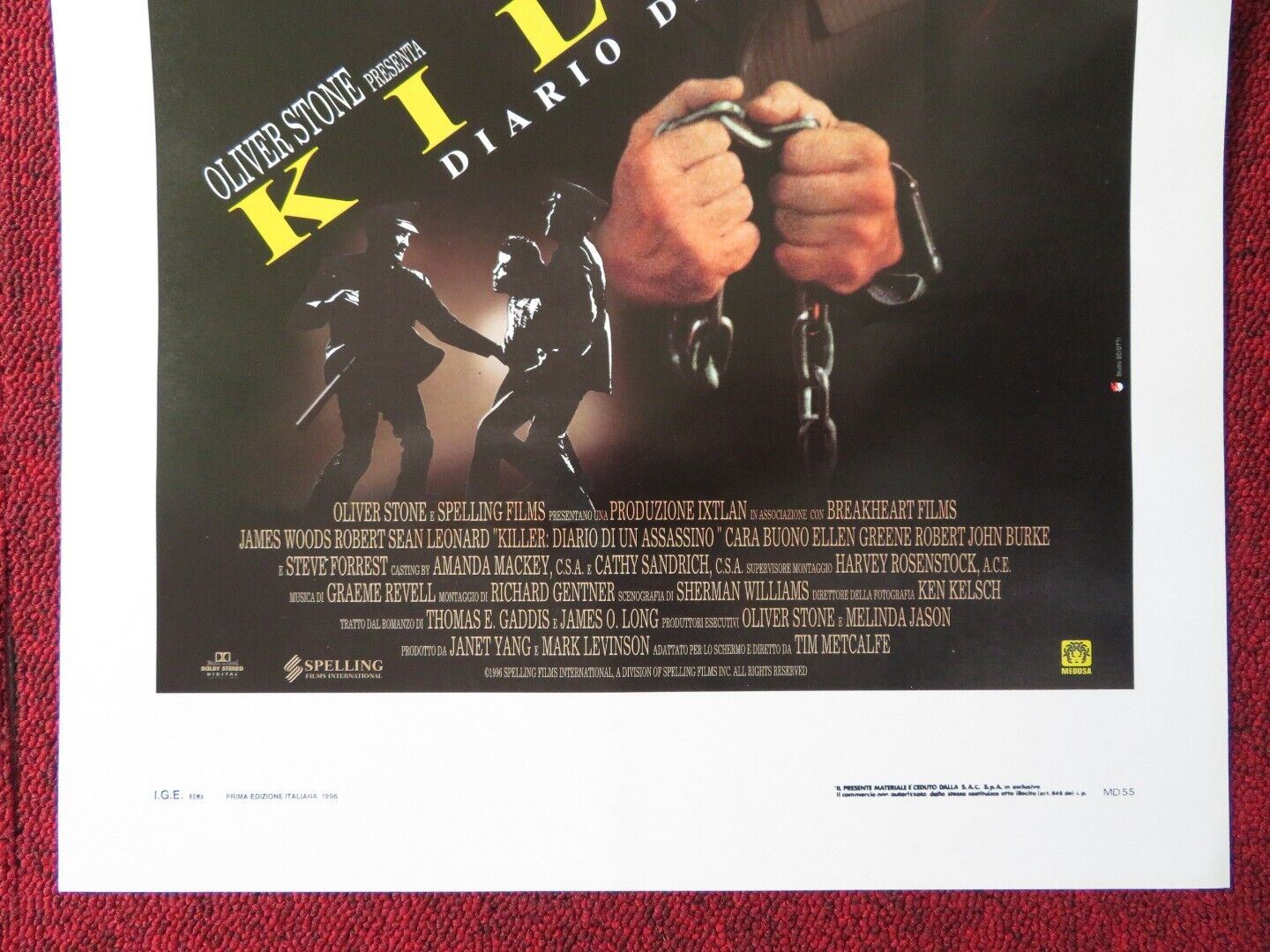 KILLER: A JOURNAL OF MURDER ITALIAN LOCANDINA (27.5"x13") POSTER JAMES WOOD '96 Movie posters