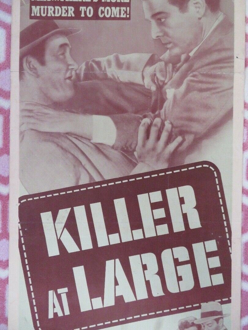 KILLER AT LARGE US INSERT (14"x 36") POSTER ROBERT LOWERY ANABEL SHAW 1947 Rendezvous Cinema Movie posters