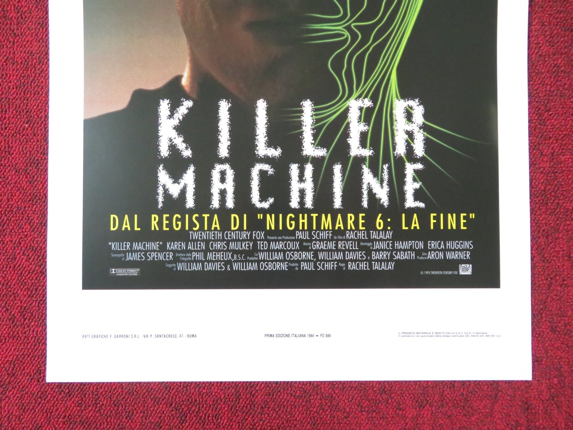 KILLER MACHINE ITALIAN LOCANDINA POSTER KAREN ALLEN CHRIS MULKEY 1994 Rendezvous Cinema Movie posters