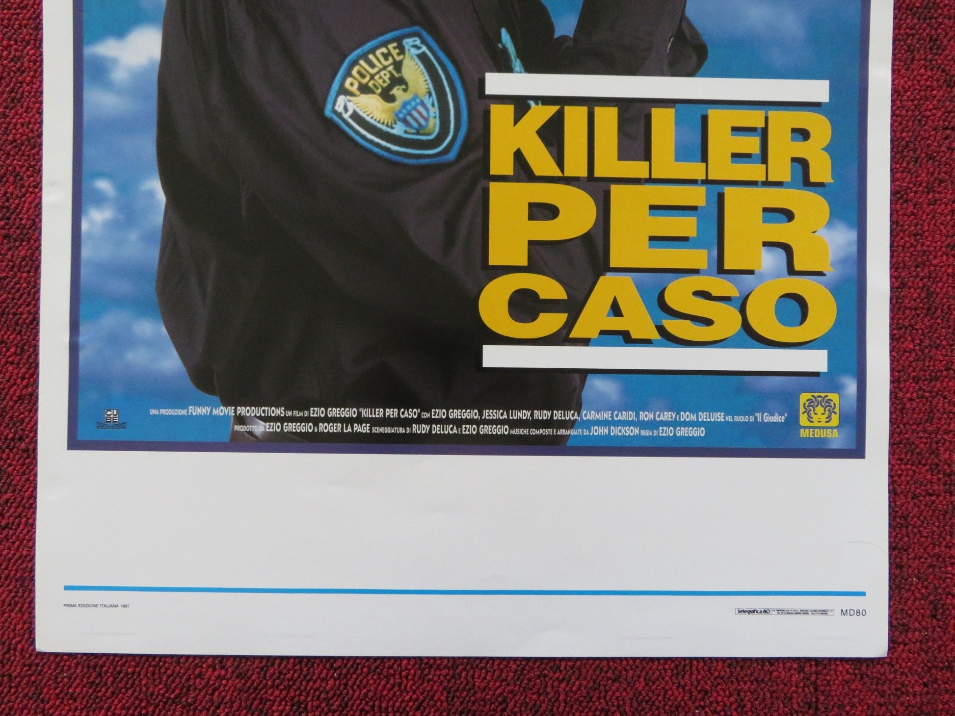 KILLER PER CASO ITALIAN LOCANDINA POSTER EZIO GREGGIO JESSICA LUNDY 1997 Rendezvous Cinema Movie posters