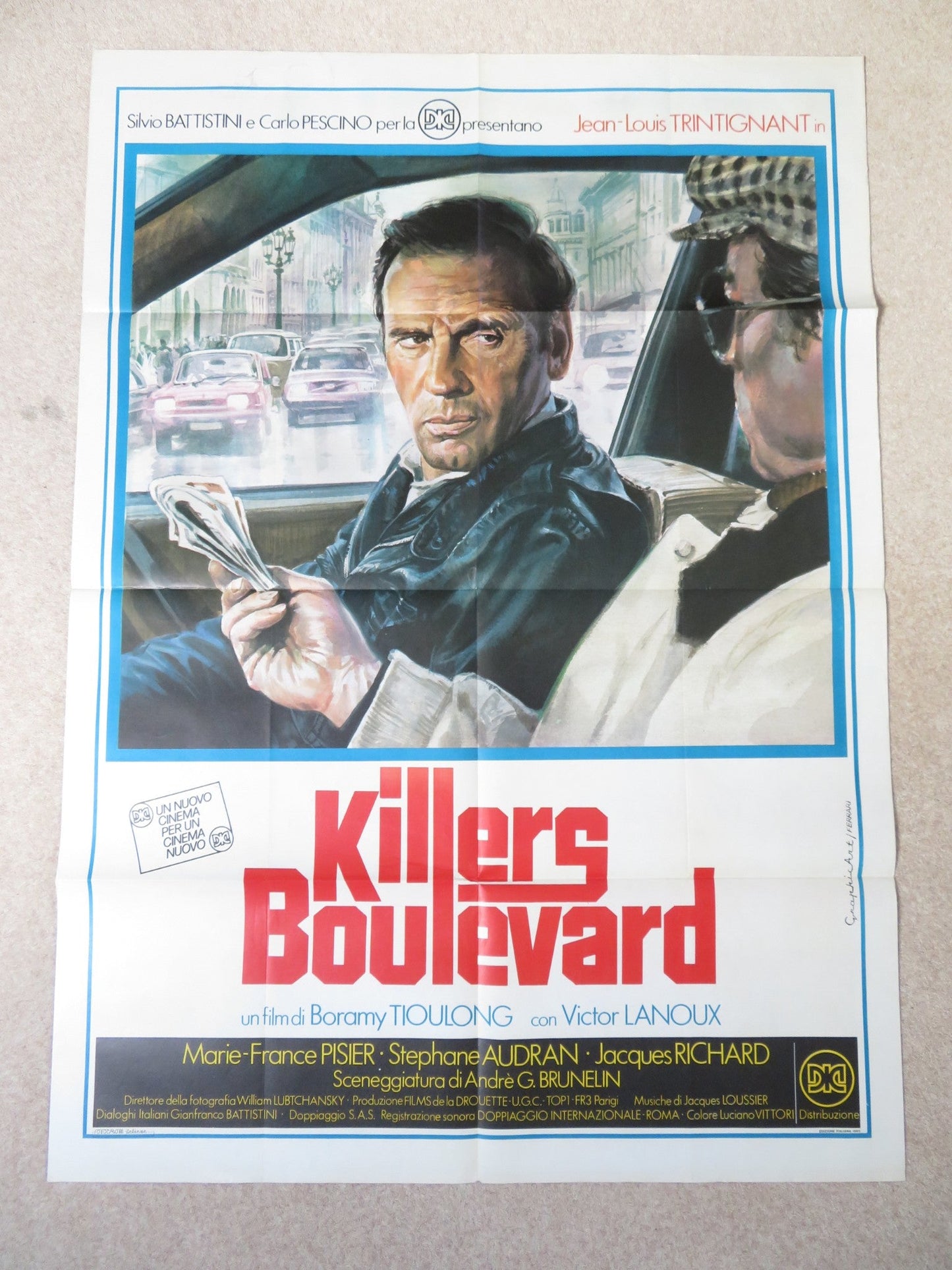 KILLERS BOULEVARD ITALIAN 2 FOGLIO POSTER VICTOR LANOUX J. L. TRINTIGNANT 1982 Rendezvous Cinema Movie posters